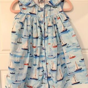 Sailboat Print Kids Dress